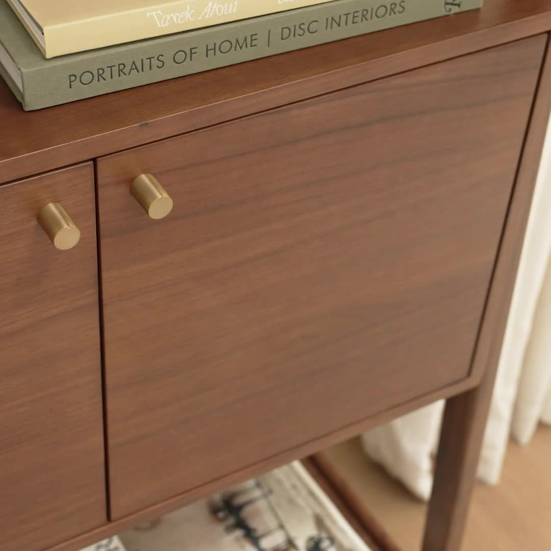 Krossa 31.5" Shelving Unit with Storage - Walnut