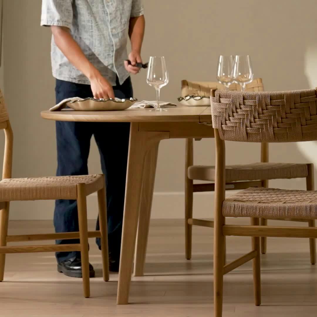 Plumas 55" - 74.75" Extendable Dining Table - White Oak
