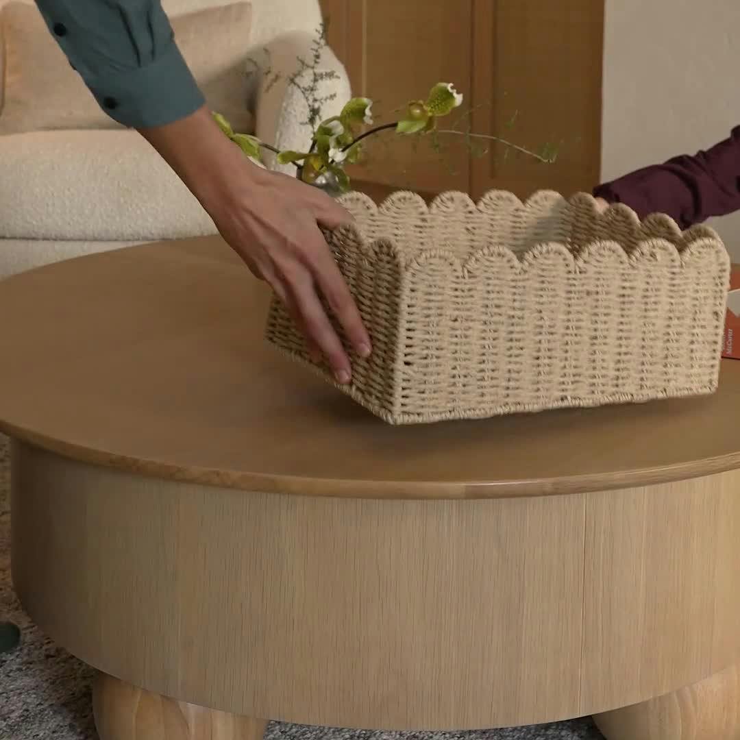 Sigrid 42.5" Storage Coffee Table - White Oak