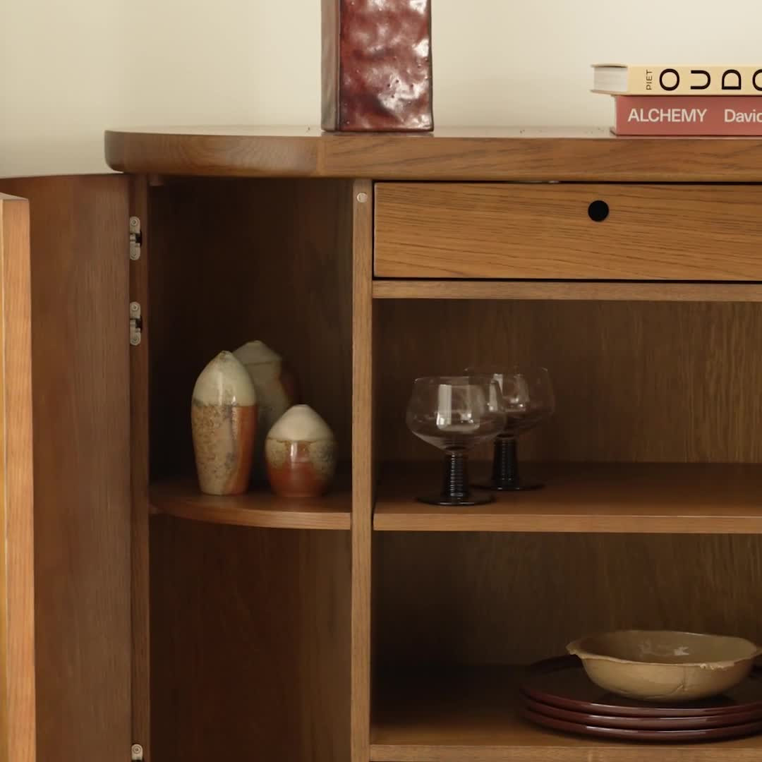 Jens 38" Bar Cabinet - Smoked Oak