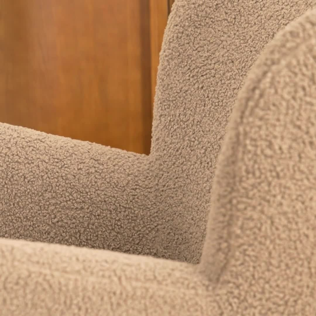 Archie 31.5" Shearling Taupe Lounge Chair - Stylish Comfort