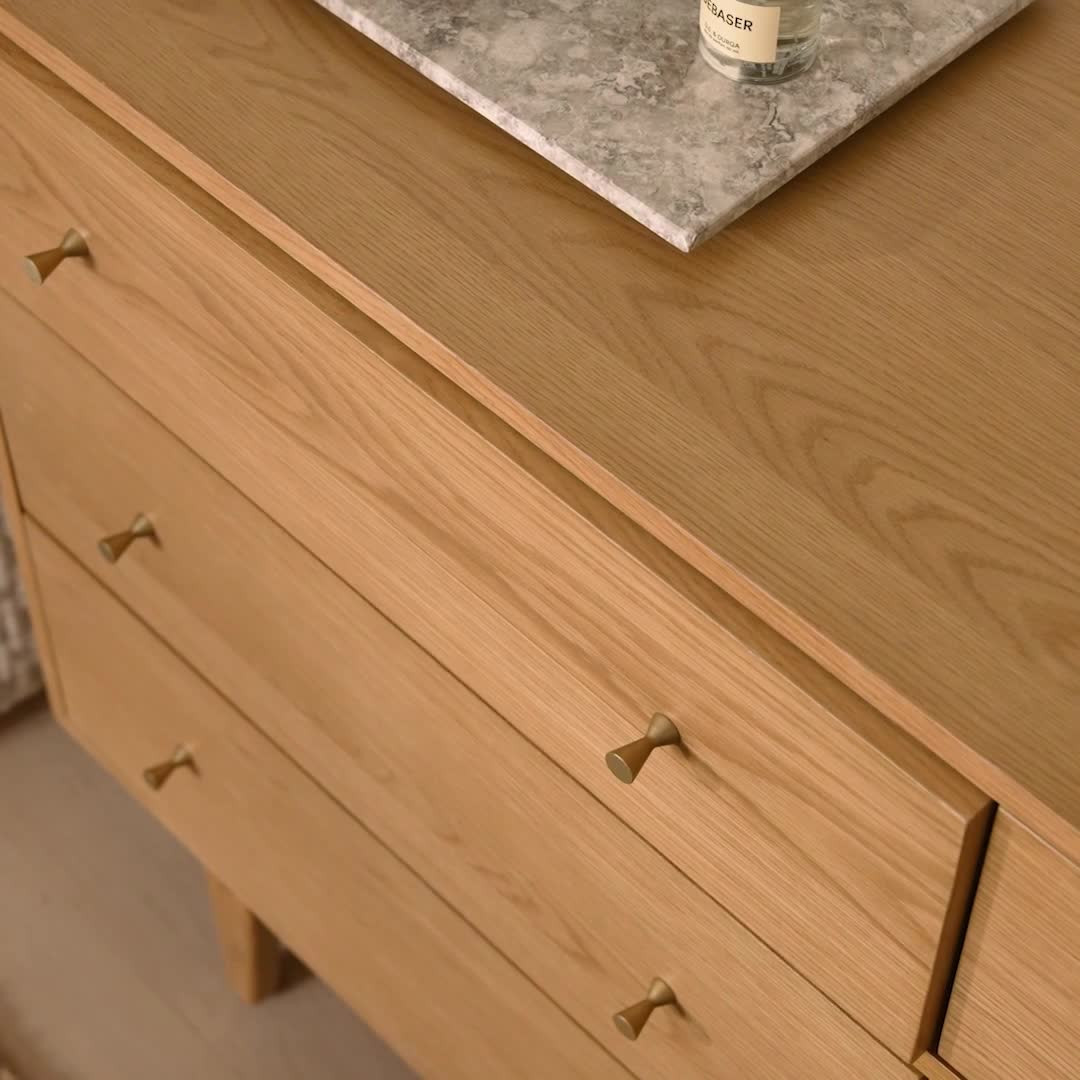 Cooper Natural Oak 6-Drawer Double Dresser - Modern Storage