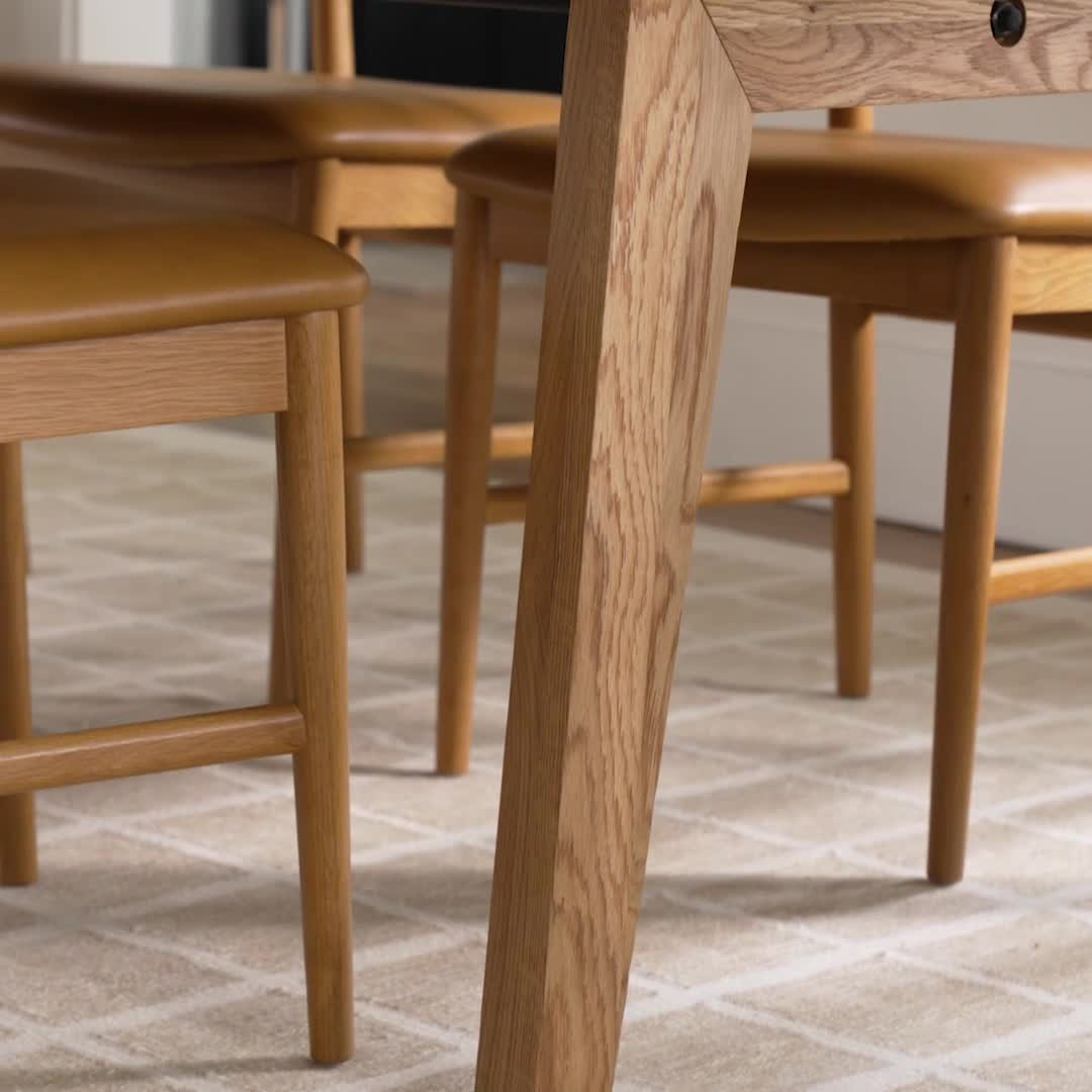 Madera 71" Oak Solid Wood Dining Table - Seats 6